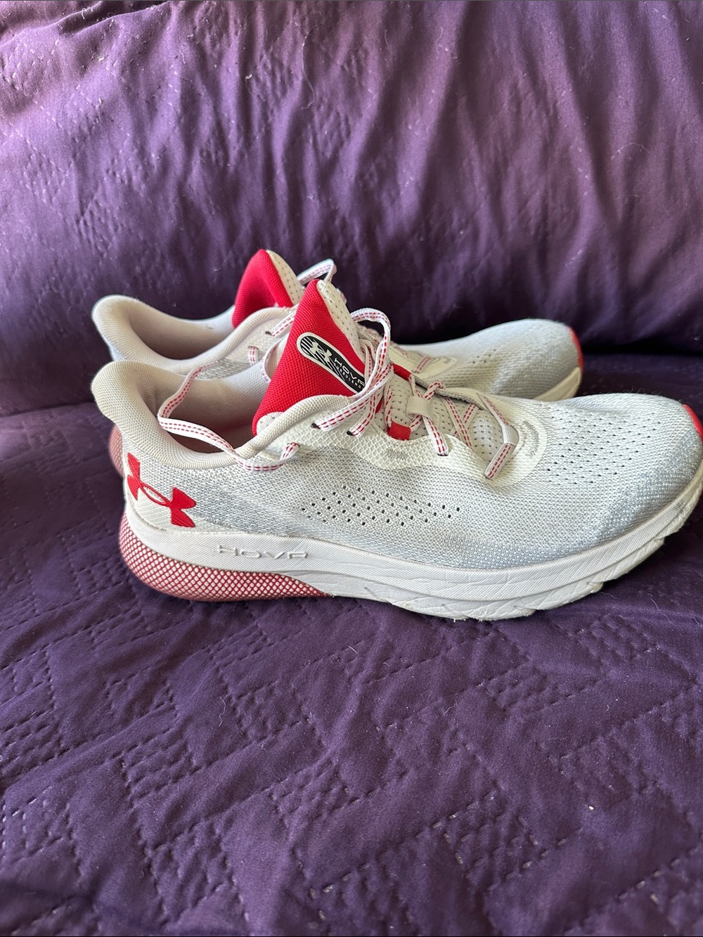 Under Armour Men’s White and Red Running Shoes